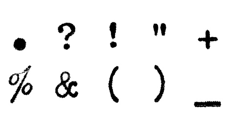 Punctuation marks in Courier font