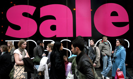 Shoppers at post-Christmas sales, London