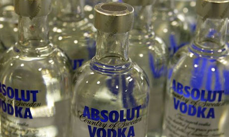 Absolut vodka bottles