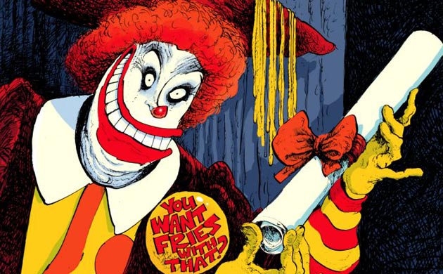 Images from The gods that failed: how blind faith in markets has cost us our future, written by Larry Elliott and Dan Atkinson. Illustration: David Parkins 