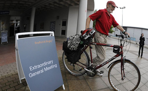 Bradford & Bingley EGM. Photograph: Nigel Roddis/Reuters