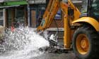 A JCB digger in action