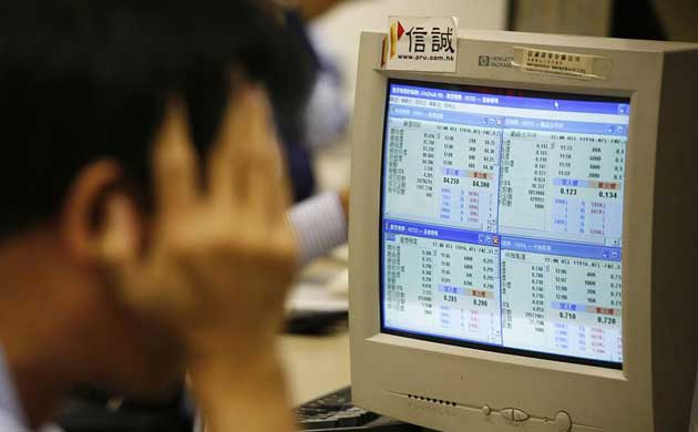 Anxiety about stock prices at a brokerage firm in Hong Kong
