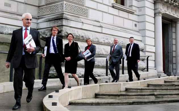 Alistair Darling and his Treasury team