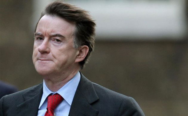 Business secretary Lord Mandelson arrives at Downing Street