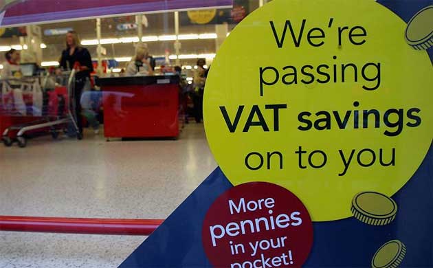 Shoppers are offered reduced VAT rates at a supermarket in Bristol