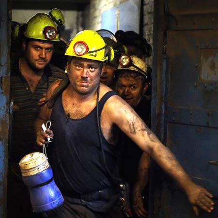 Coal miners at Daw Mill colliery