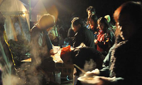Japan: New Year soup kitchen in Hibiya Park, Tokyo