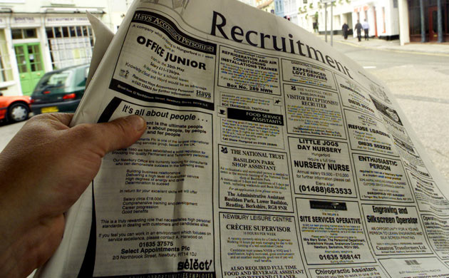 Unemployment jobs ad