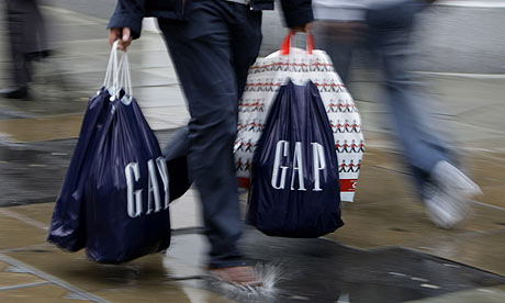 High street shopper with Gap bags