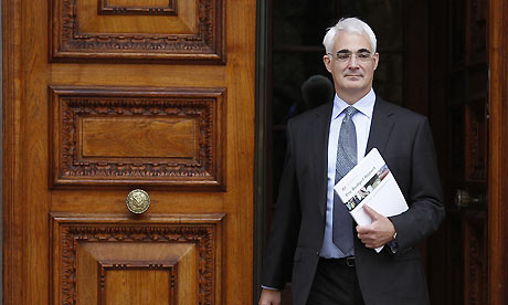 Alistair Darling leaves the Treasury ahead of the pre-budget report