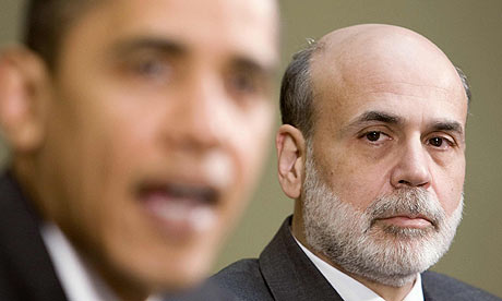 Barack Obama with Chairman of the Federal Reserve Ben Bernanke