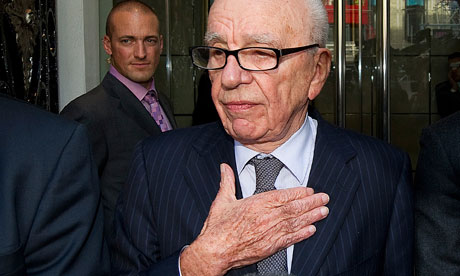 Rupert Murdoch, hand on heart