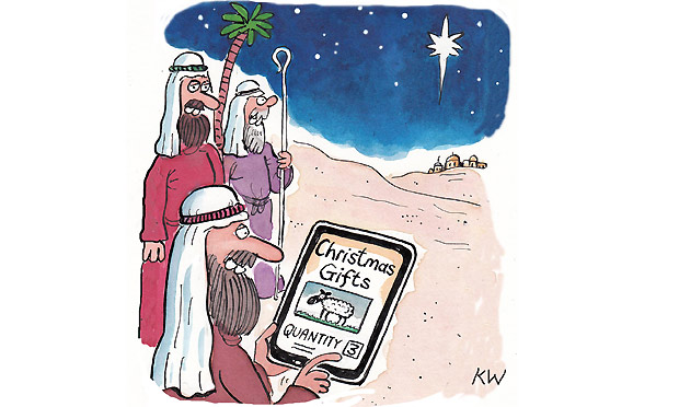 Kipper Williams Christmas card - three kings