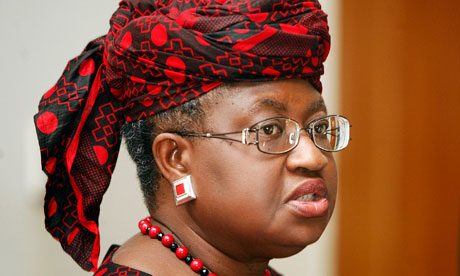 Managing director of the World Bank Ngozi Okonjo-Iweala speaking during a news conference in Tirana