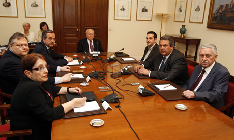 Greek parties meet with President Karolos Papoulias 