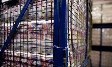 Banknotes at the Bank of England