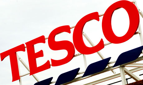 Tesco sign outside a supermarket