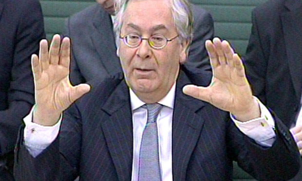 Bank of England governor Sir Mervyn King speaks to the Treasury select committee