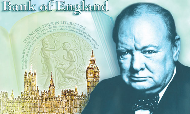 New design for the £5 note featuring Winston Churchill