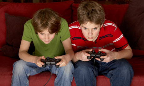 Teenagers teenage boys playing computer games
