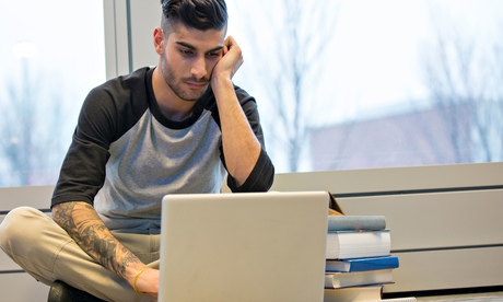 Postgrad students studying