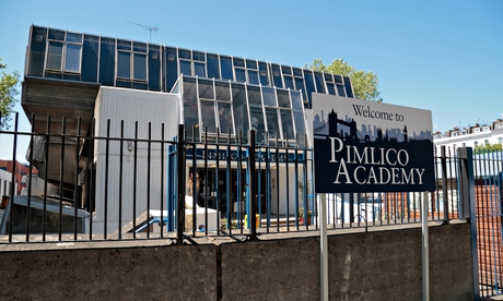 Main entrance to Pimlico Academy, a secondary school in the Pimlico area of Westminster, London, UK.