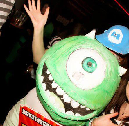 Student fancy dress: Monsters Inc student handmade outfit