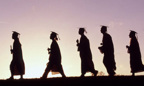 Graduates in silhouette