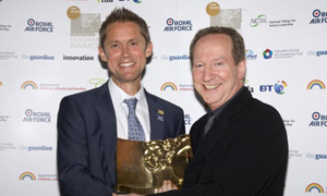 Actor Bill Paterson and David Miller, of St Ninian's High School at the Teaching Awards 2008