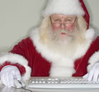 Santa using a computer