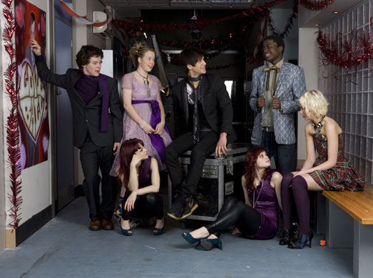 Teenage hairstyles: Cast members of the TV programme Skins