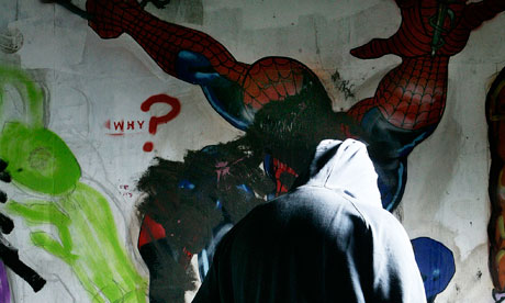 Disaffected depressed anxious teenager in hoody