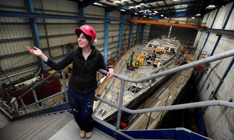 Katy Pascoe is learning to build ocean-going yachts at Pendennis Shipyard in 