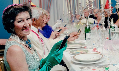 Mobile phone at dinner party