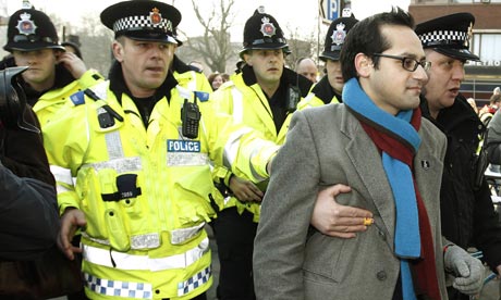 Police escort Aaron Porter to safety