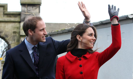Prince William and Kate Middleton on a visit to the University of St Andrews
