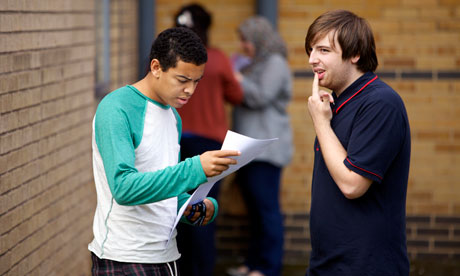 A-level results 2011  Boys collecting results