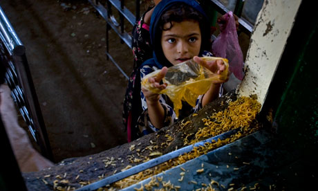 Jobs   World on Little Girl Receives Free Food From A Distribution Point On World