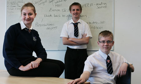 Ellie, Lewis and Cameron - no longer 'nobodies' now they are in year 8 at King Ethelbert school