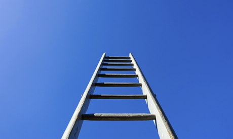 Looking up a ladder to the sky