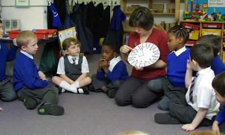 Four-year-old children working with numbers
