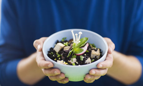 vegan black rice with tofu