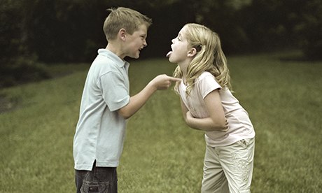 boy and girl fighting