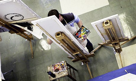 art student painting