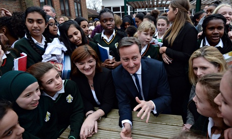 Morgan and Cameron in west London school