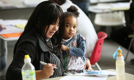 Mother and child at the Centre of Lifelong Learning in London
