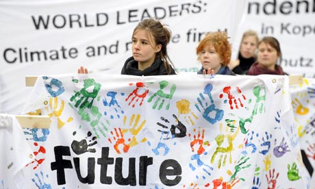 COP15 : Greenpeace activists demonstrate in Berlin ahead of the climate summit in Copenhagen