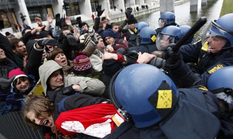 COP15 Danish police  beat protesters around the Bella Center in Copenhagen
