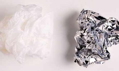 Ask Leo: A wad of crumpled cling film and tin foil.